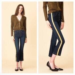 VERONICA BEARD Carolyn 10” Baby Boot Cropped Jeans With Tux Side Size 25